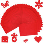 40 Pcs Red Felt Fabric Sheet 8" x 12" Assorted Color Felt Fabric Sheets by Bringsparkletoeverydaylife