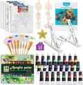 koseibal Acrylic Art Set with 24 Acrylic Paints, 8 DIY Wooden Stencils 5 Canvas by koseibal