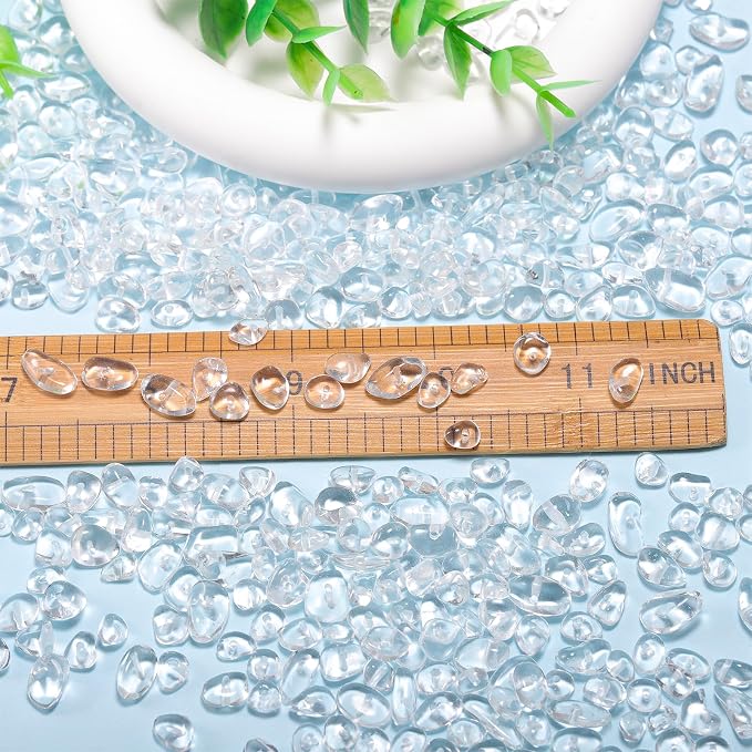 400pcs 5-8mm Clear Crystal Glass Chip Beads Irregular Pre Drilled Loose Beads - Image 2