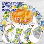 168Pcs Lemon Bridal Shower Party Decor Amalfi Coast Plates Napkins Cups Forks - Image 4