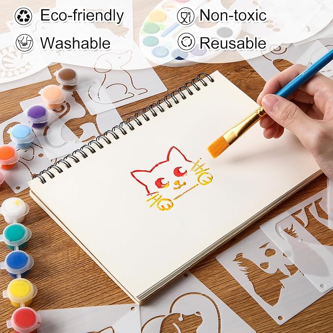 Marspark 66 Pcs Small Stencils for Crafts Reusable 3 Inch Stencils for Painting - Image 5