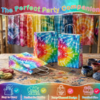 24 Pack Tie Dye Party Favor Bags, Rainbow Tie Dye Gift Bags - Image 3