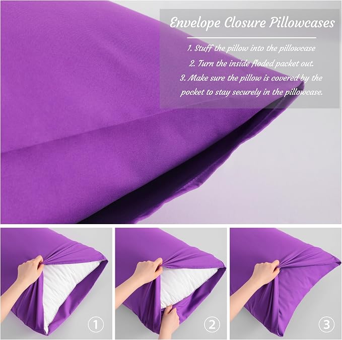 NTBAY King Pillow Cases Set of 2, 2 Pack Brushed Microfiber 20x36 Pillow Cases - Image 4