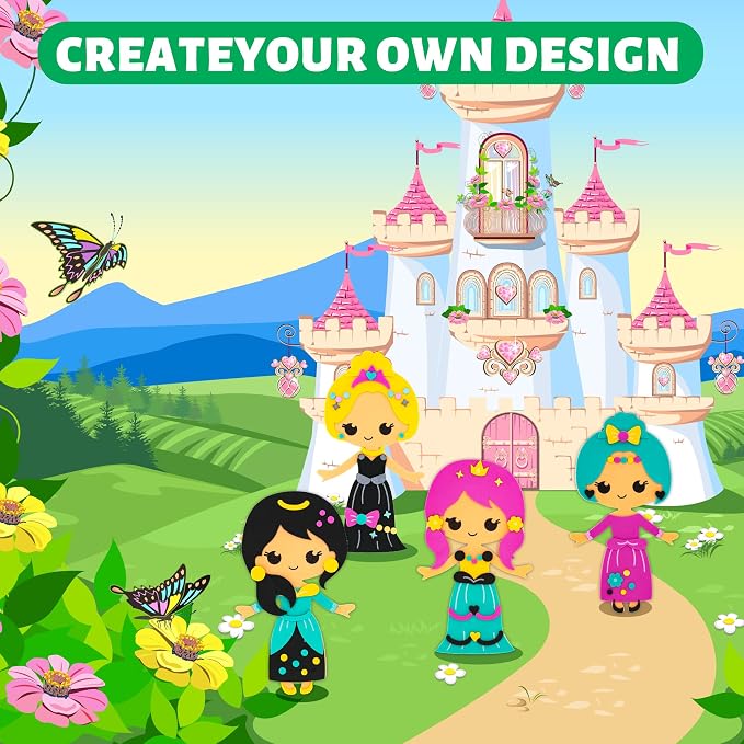 VKPI 4 Pieces EVA Foam Art Crafts Gift Kit, Creative Make Your Own Princess - Image 6