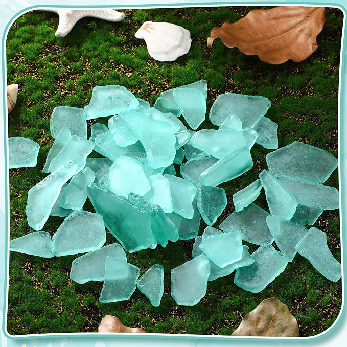 Jetec 11 oz Sea Glass for Crafts Pieces Decor Flat Frosted Sea Glass Vase - Image 3