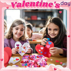 600Pcs Foam Heart Stickers Valentine's Day Glitter Love Sticker | 3 Sizes - Image 5