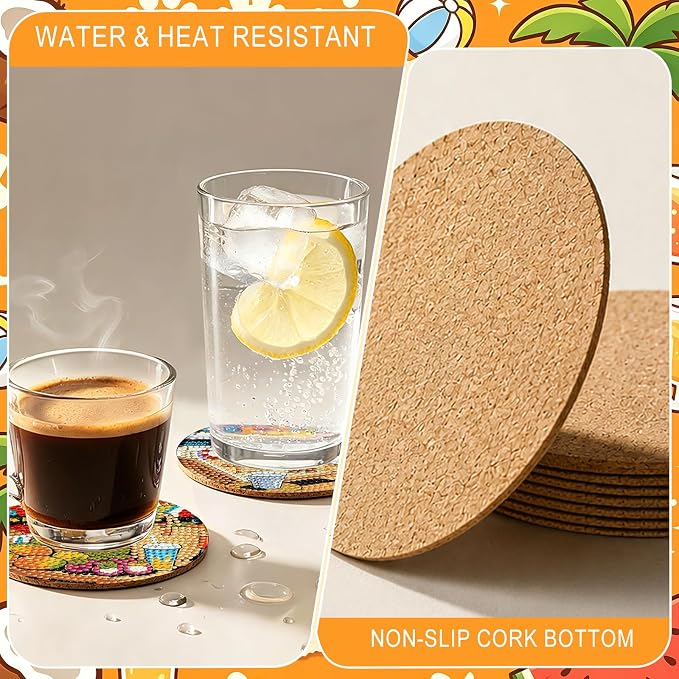 8-Pack Diamond Art Coaster Kit - Image 3