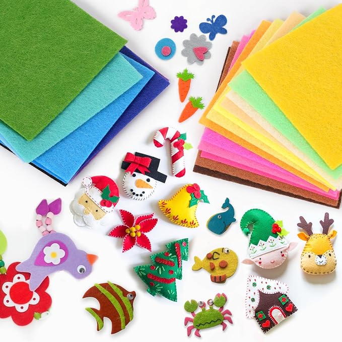 42 pcs Felt Fabric Sheet 4"x4" Assorted Color DIY Craft Squares Nonwoven 1mm - Image 6