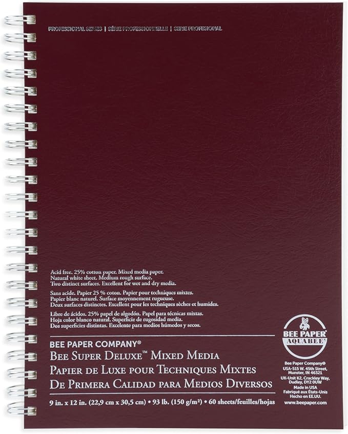 Bee Paper - 9"x 12" Super Deluxe Mixed Media Sketching Pad, 60 Sheets by BeePaperCompany