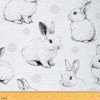 Erosebridal Rabbit Flannel Fabric by The Yard Polkadots Soft Not Stretchy Decor by Erosebridal