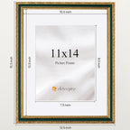eletecpro 11x14 Vintage Picture Frame, Glass Cover, Horizontal or Vertical - Image 3