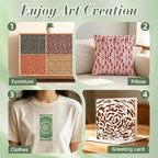 Geometric Texture Stencils for Crafts Reusable 12Pcs Stencils | DIY Art - Image 5