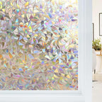 Haton Window Privacy Film, Stained Glass Rainbow Film Decorative Window Clings by HatonHomeDecor