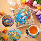 EWJRNSF 6 PCS Ocean Diamond Art Coasters DIY Kit - Image 6