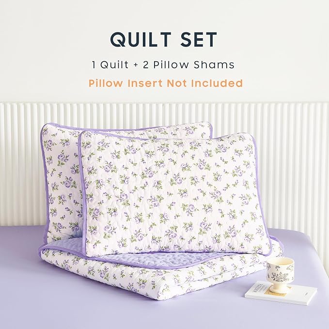 Wake In Cloud - Floral Quilt Set, Coquette Cottagecore Shabby Chic Flower - Image 3