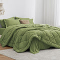 Love's cabin Full Comforter Set Olive Green, 7 Pieces Full Bed in a Bag by Lovescabin