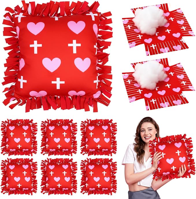 Chunful 6 Sets Valentine's Day Tied Pillow Craft Kit by Chunful