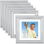 4x4 Picture Frames with 3x3 Mat, 6 Pack, Contemporary, Inspirations | These by IconaBay