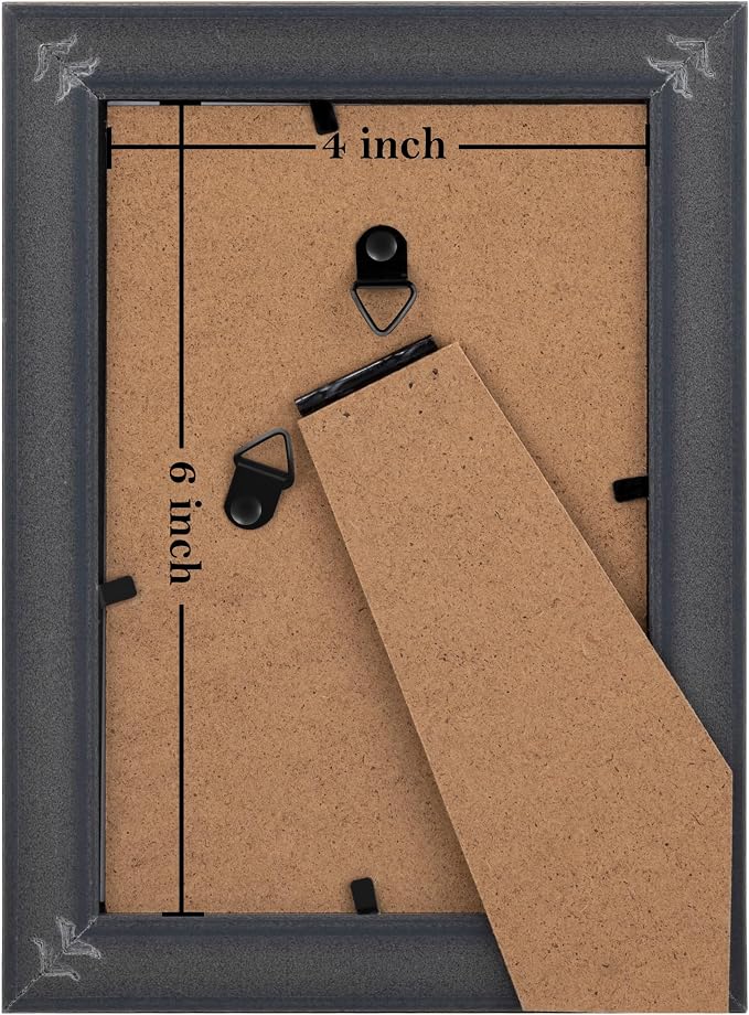 eletecpro 4x6 Vintage Picture Frame, Glass Cover, Horizontal or Vertical - Image 4