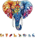 Floral Elephant Puzzles Adults Gifts Wooden 95 Pieces 8.5 * 8.1in by Jollitot