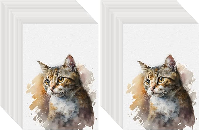 100PCS 5x7 Watercolor Paper Bulk, 140lb/300g Cold Press Thick Water Color Paper by KINLINK