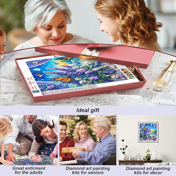 Stalente Diamond Painting Kits for Adults Lavender Flower, 5D DIY Diamond Art - Image 3