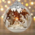 Nativity Ornaments 2025 -Christmas Ornaments 2025, Faux Stained Glass Effect by Unknown