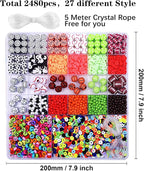 2480pcs Sports Ball Polymer Clay Beads Charms - Image 2