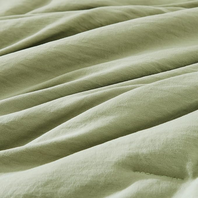 WRENSONGE Oversize King Size Comforter Set- 7 Pieces Sage Green Bed in a Bag - Image 5