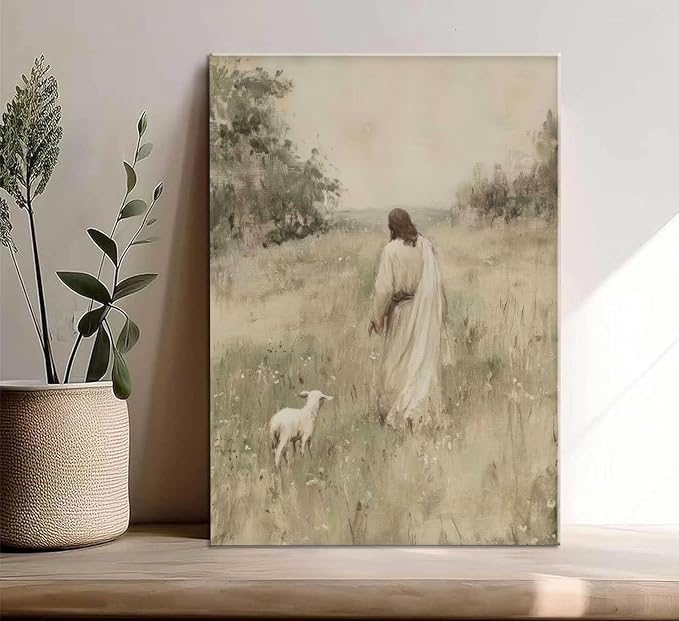 Jesus And Lamb Wall Art Jesus Leaves The 99 Sheep Wall Decor The Lost Sheep - Image 6