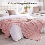 Knitted Weighted Blanket Adult, No Beads Heavy Blanket 60” x 80'' 12lbs - Image 6