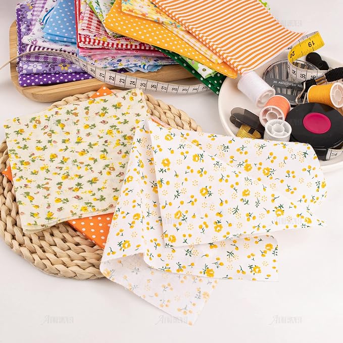 AUEAR, 56 Pack Quilting Fabric 10"X10" Cotton Fat Squares Sheets Printed Floral - Image 7