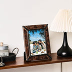 5x7 Retro Picture Frame, Vintage Leather Photo Frame, Hand-Crafted Resin Ornate - Image 2