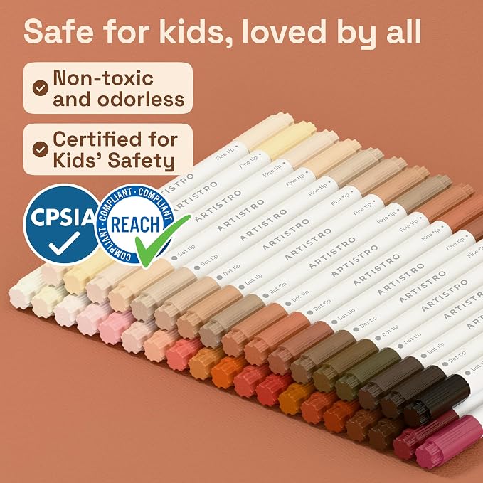 ARTISTRO 36 Skin Tones Acrylic Paint Markers - Image 8