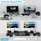 Spacrea Metal Desk Organizers and Accessories, Dual Monitor Stand Riser - Image 3