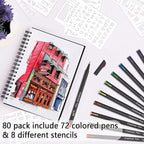 Tebik 80 Pack Planner Colored Pens, 72 Colors Drawing Pens - Image 3