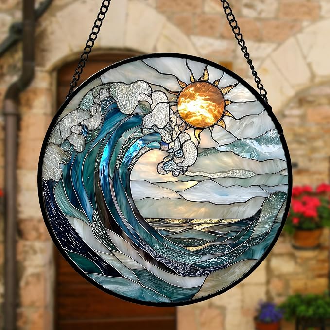 DASTOLL Stained Glass Window Hanging, and Mom 7.8 in - Image 4