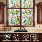 Kromapolis Window Privacy Film Stained Glass Faux 3D Rose Decorative UV Sun - Image 5