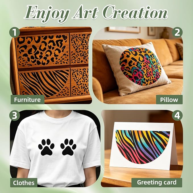 Geometric Texture Stencils for Crafts Reusable 9Pcs Stencils | DIY Art Painting - Image 5