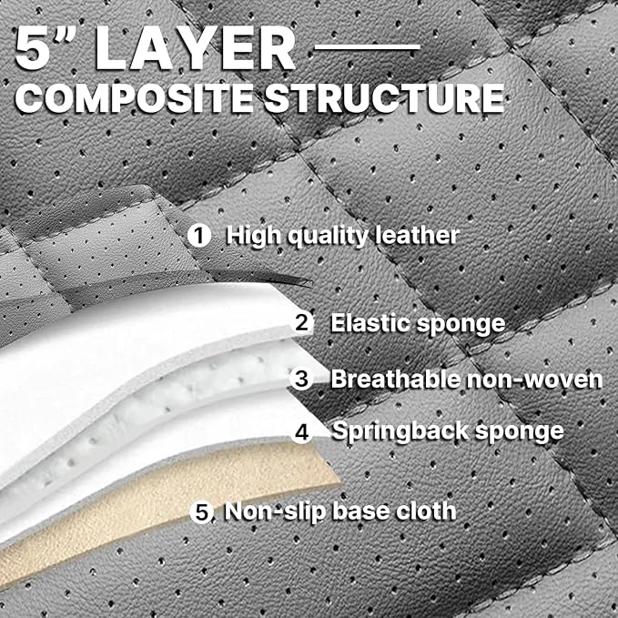 Seat Covers,Car Seat Covers Full Set,Car Seat Cover, Car Seat Covers Front Seat Cover,Waterproof Car Seat Cushion,Leather Seat Cover Seat Protector Universal Fit Most Car（2 Seat,Gary&Black）