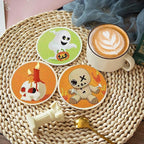 Clendo 8 PCS Halloween Diamond Art Coasters Kits, Cute Diamond Painting Coaster - Image 4