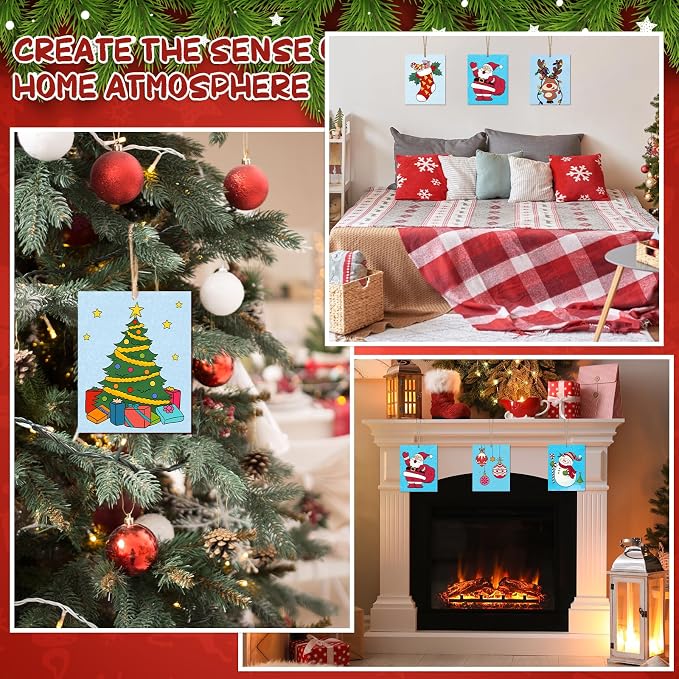 COCHIE 10 Pieces Large Christmas Unfinished Wood Crafts to Paint - Image 4