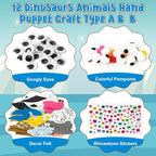 WATINC 12 Pcs Hand Puppet Making Kit, Art Craft Felt Sock Puppet Toys, Creative - Image 2