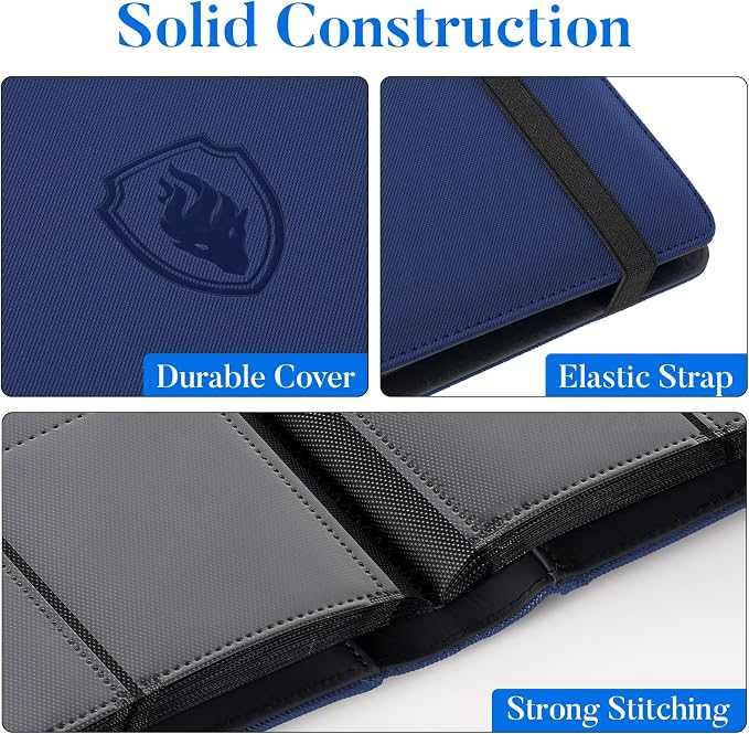 Premium 9 Pocket Card Binder for 360 Cards, Fabmaker PU Cover Trading Card - Image 2