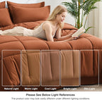 Love's cabin Twin XL Comforter Set Burnt Orange, 5 Pieces Twin XL Bed in a Bag - Image 7