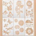 8 Pieces Sunflower Butterflies Painting Stencils Flower Butterfly Stencil Kit by Zonon