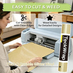 TECKWRAP Gold Glitter Permanent Vinyl 12" x 5ft Roll, Shimmer Gold Adhesive - Image 6