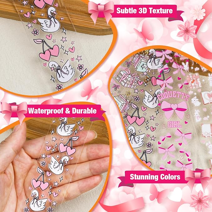 400 Pcs Bow Acrylic Bookmark Blanks Thicken 24 DIY Bookmark Making 26 Bow UV - Image 3