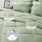 Love's cabin Queen Comforter Set Sage, 7 Pieces Queen Bed in a Bag, All Season - Image 5