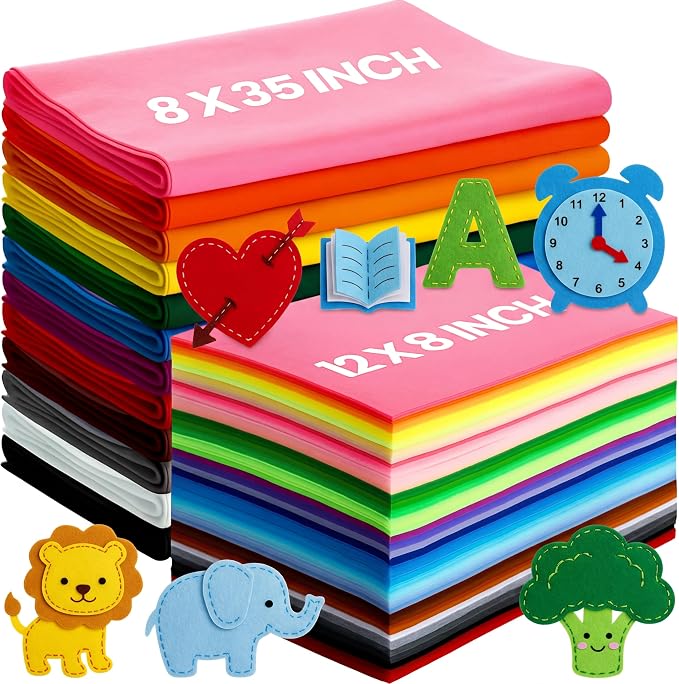 Reginary 120 Pcs 8 x 12 Inch & 8 x 35 Inch Felt Sheets Bulk by Reginary